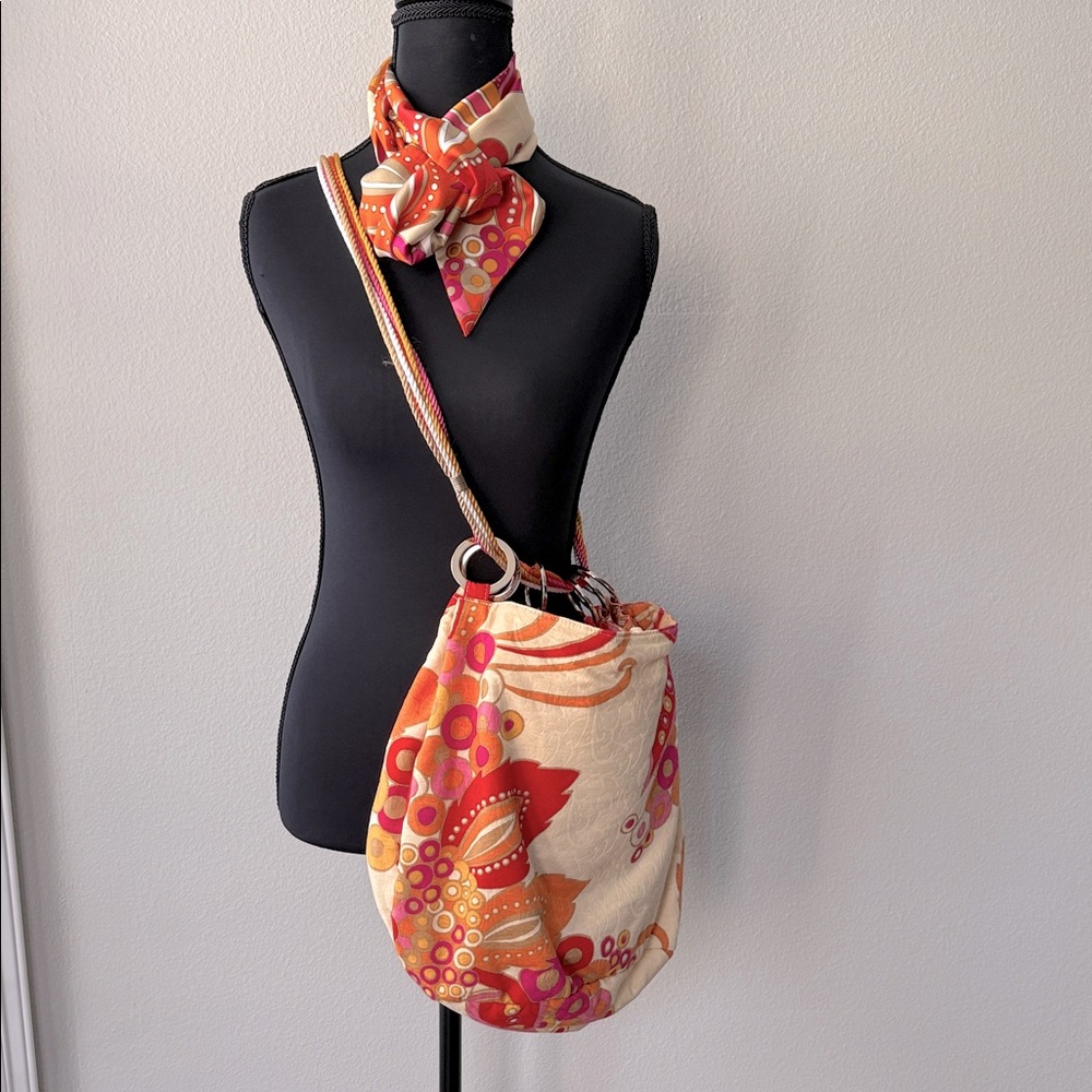 Banana Republic Factory Colorful Crossbody Bag with matching scarf